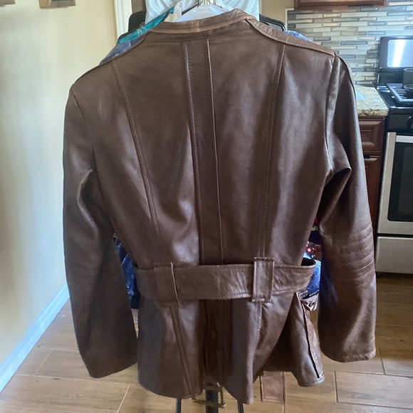 Zara belted leather jacket - Picture 2 of 5
